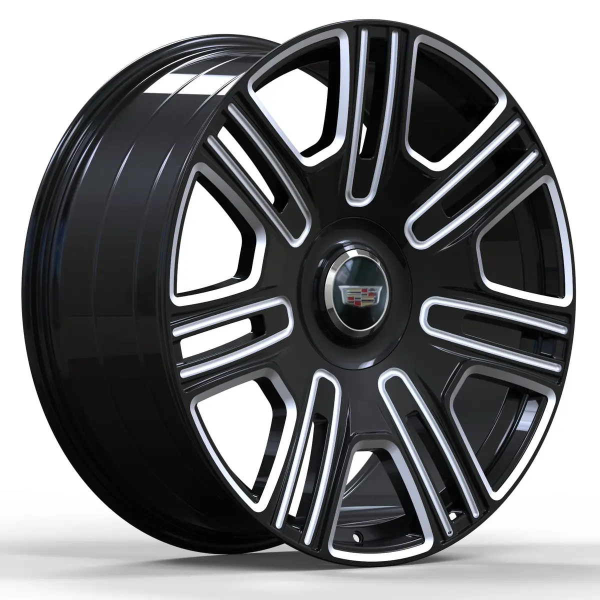 Cadillac Wheels Cd01 24X10 6X139.7 Gloss Black Milled Fit Escalade Platinum 1