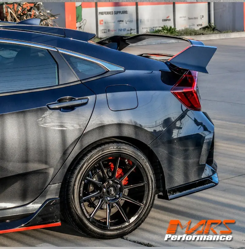 Unpainted Abs Plastic Type R Style Rear Trunk Boot Spoiler Lip Bodykit For Honda Civic X Sedan 2016-2021 1