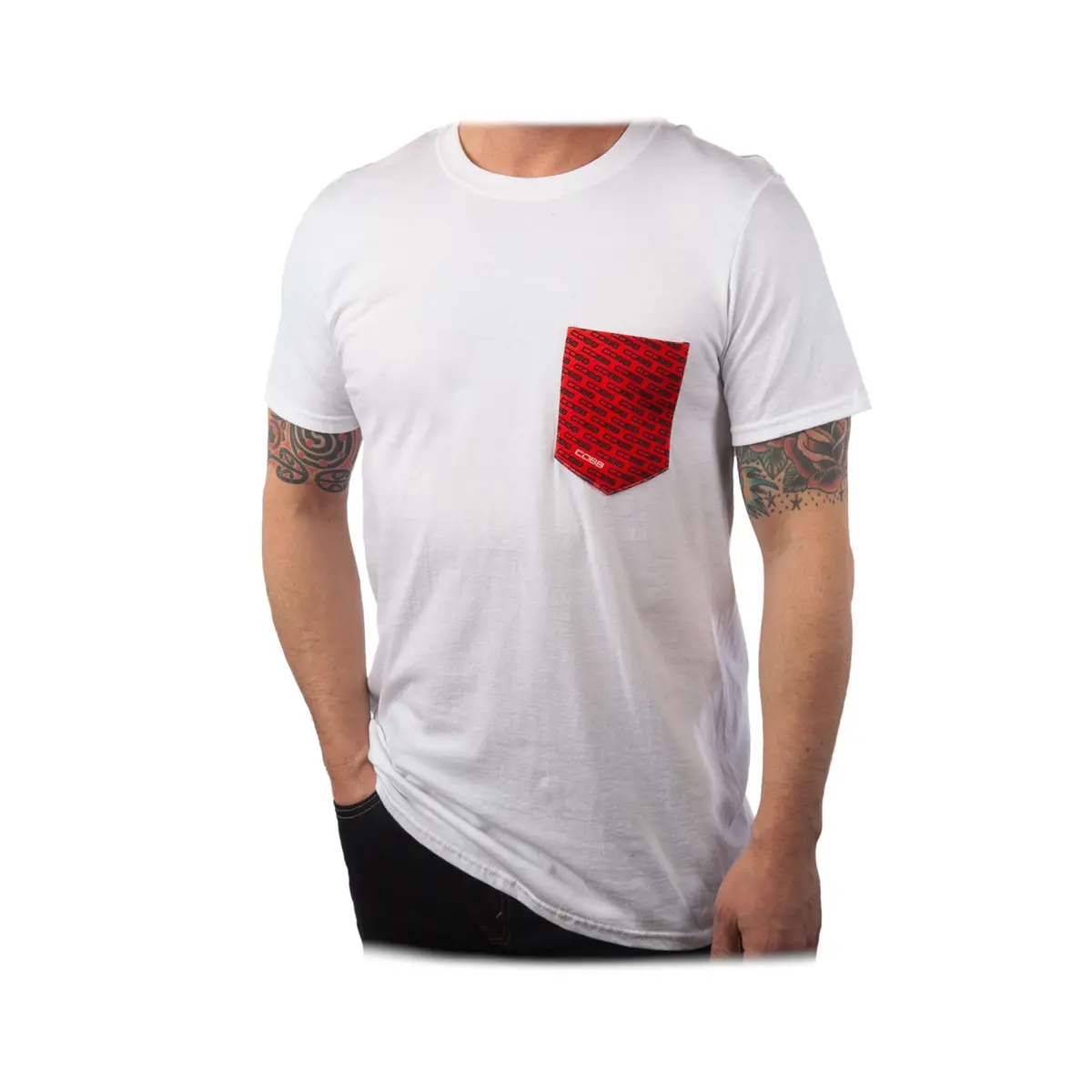 Cobb Tuning Logo White Pocket T-Shirt 1