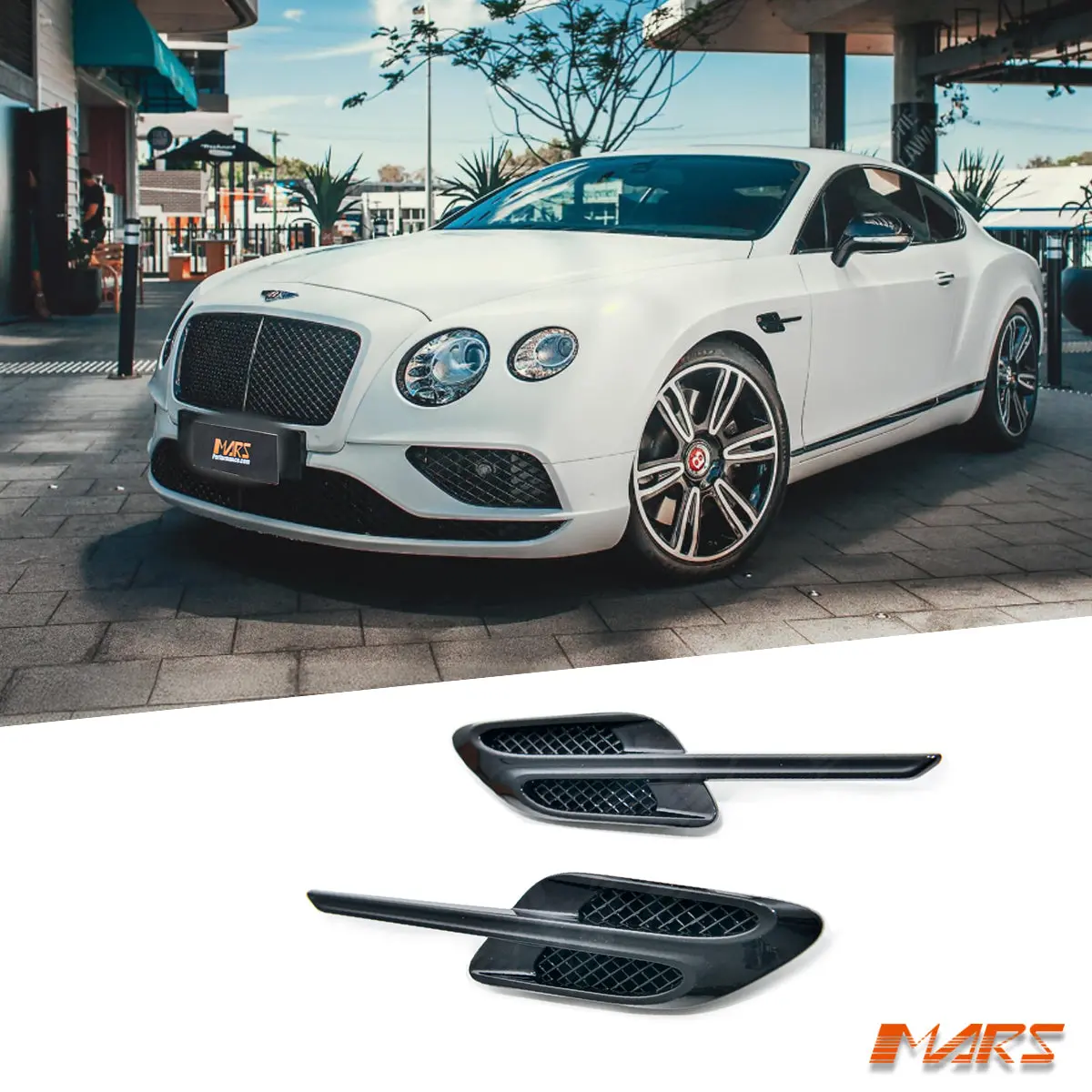 Gloss Black Side Fender Guard Duct Vents Bodykit For Bentley Continental Gt 3W 2016-2018 1