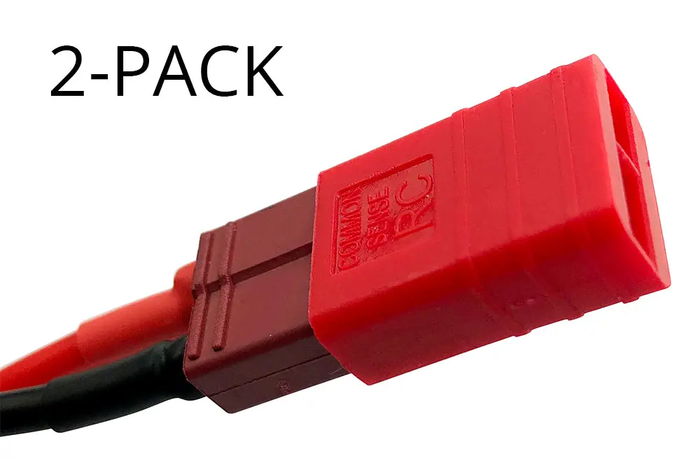 Common Sense Rc 2-Pack Of Red Adapter For Deans-Type Batteries To Popular Rc Vehicles 1