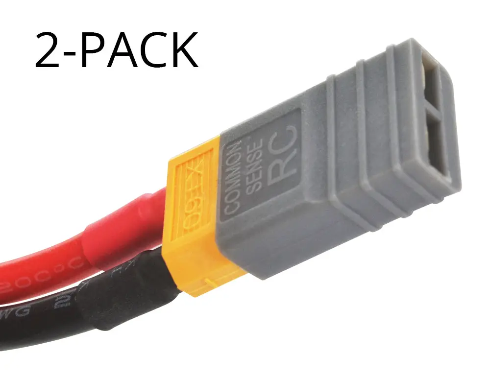 Common Sense Rc 2-Pack Of Gray Adapter For Xt60 Batteries To Popular Rc Vehicles 1