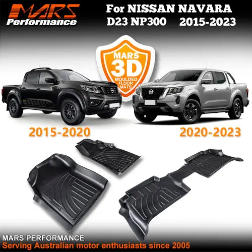 Tpe 3D Moulded Car Floor Mats For Nissan Navara D23 Np300 Dual Cab 2015-2023 1