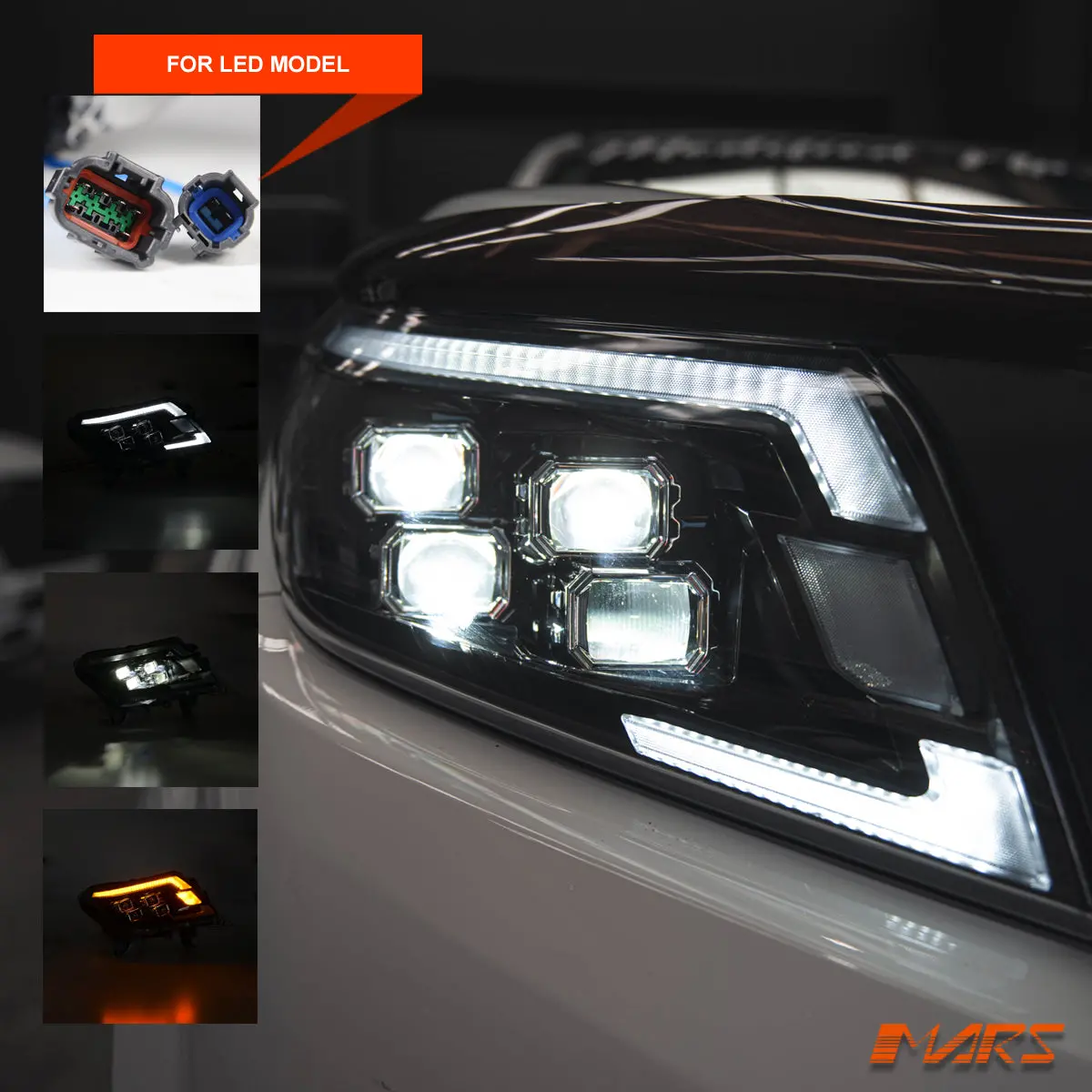 Full Led Drl Head Lights With Sequential Indicators For Nissan Navara Ute Np300 D23 2015-2020 -Led Model Only 1