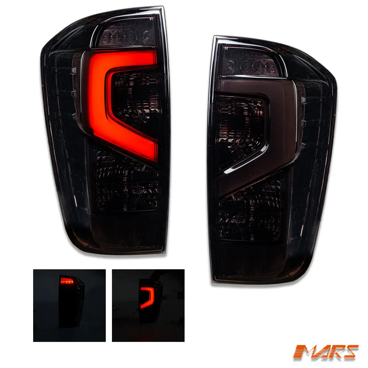 Smoked Black Update Style 3D Stripe Bar Full Tail Lights For Nissan Navara Ute Np300 D23 2015-2025 1