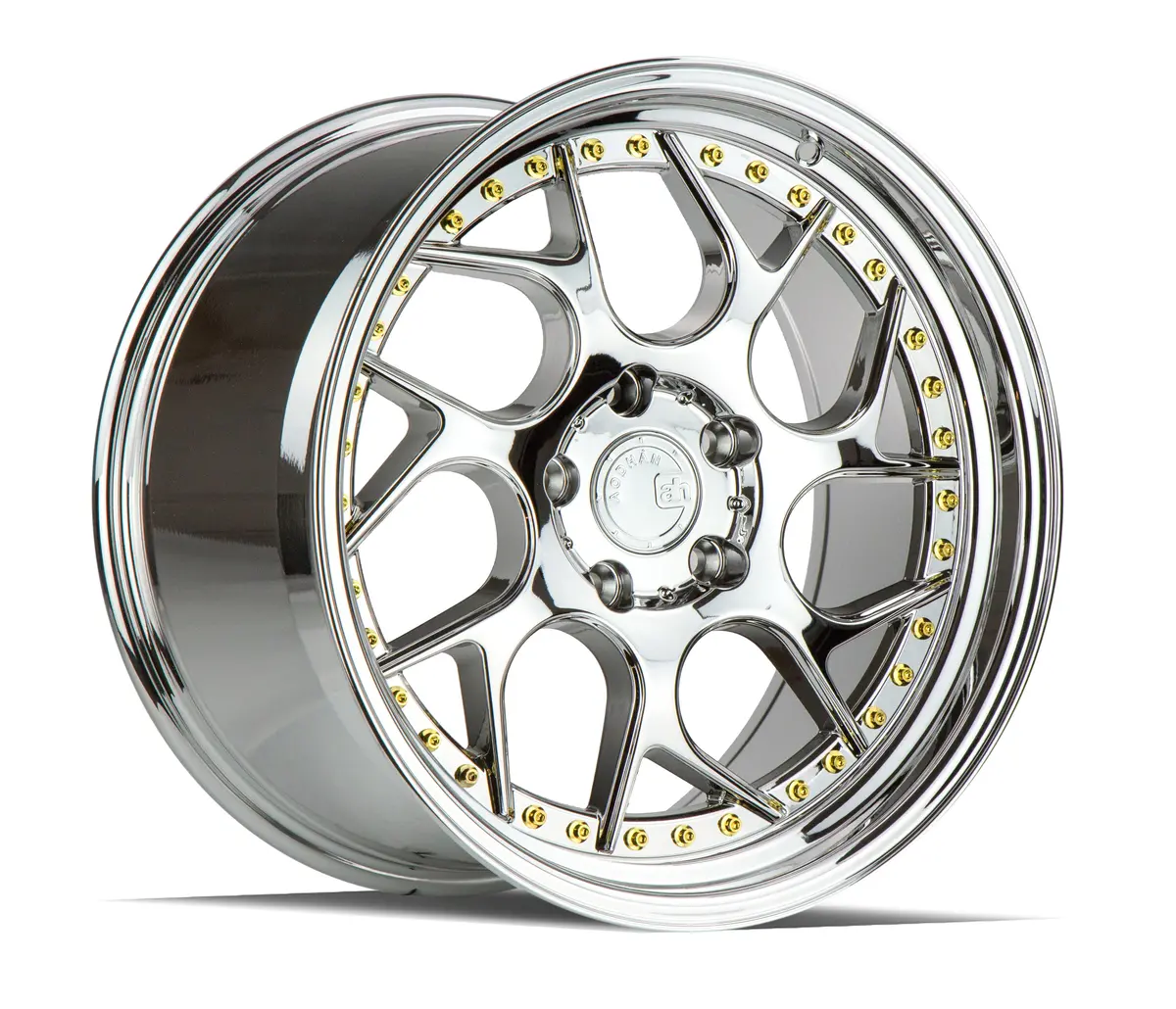 Aodhan Wheels Ds01 Vacuum Chrome Gold Rivets 1