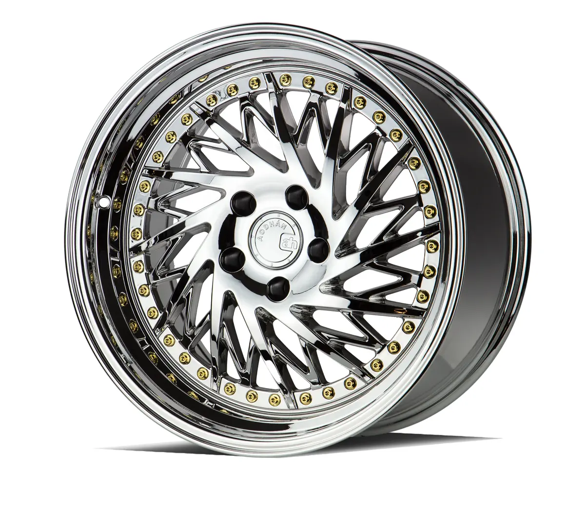 Aodhan Wheels Ds03 Passenger Side Vacuum Chrome Gold Rivets 1