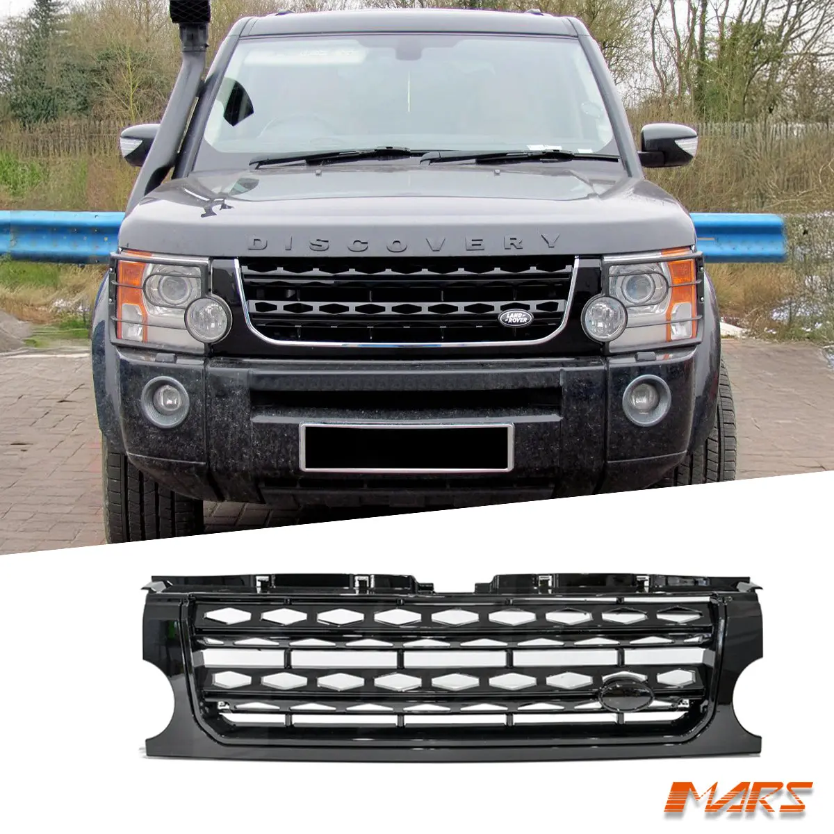 Gloss Black Discovery 4 Style Front Bumper Bar Grille Grill Bodykit For Land Rover Discovery 3 L319 1