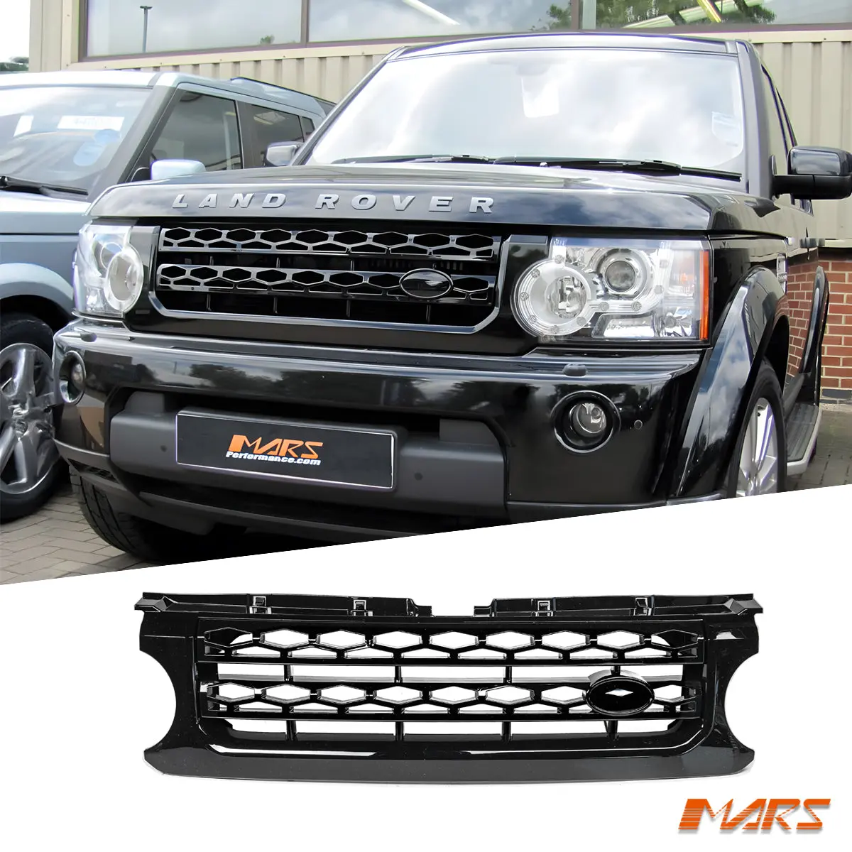 Gloss Black Front Bumper Bar Grille Grill Bodykit For Land Rover Discovery 4 L319 2009-2013 1