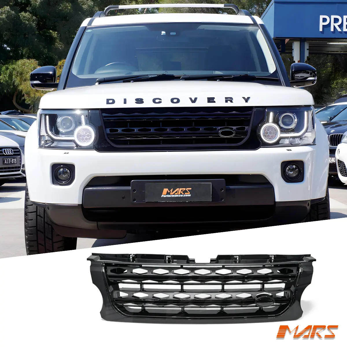 Gloss Black Front Bumper Bar Grille Grill Bodykit For Land Rover Discovery 4 L319 2014-2016 1