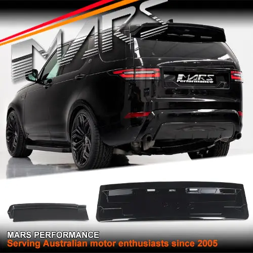 Gloss Black Rear Tail Gate Center Number Plate Base Bodykit For Land Rover Discovery L462 Series-5 2017-2020 1