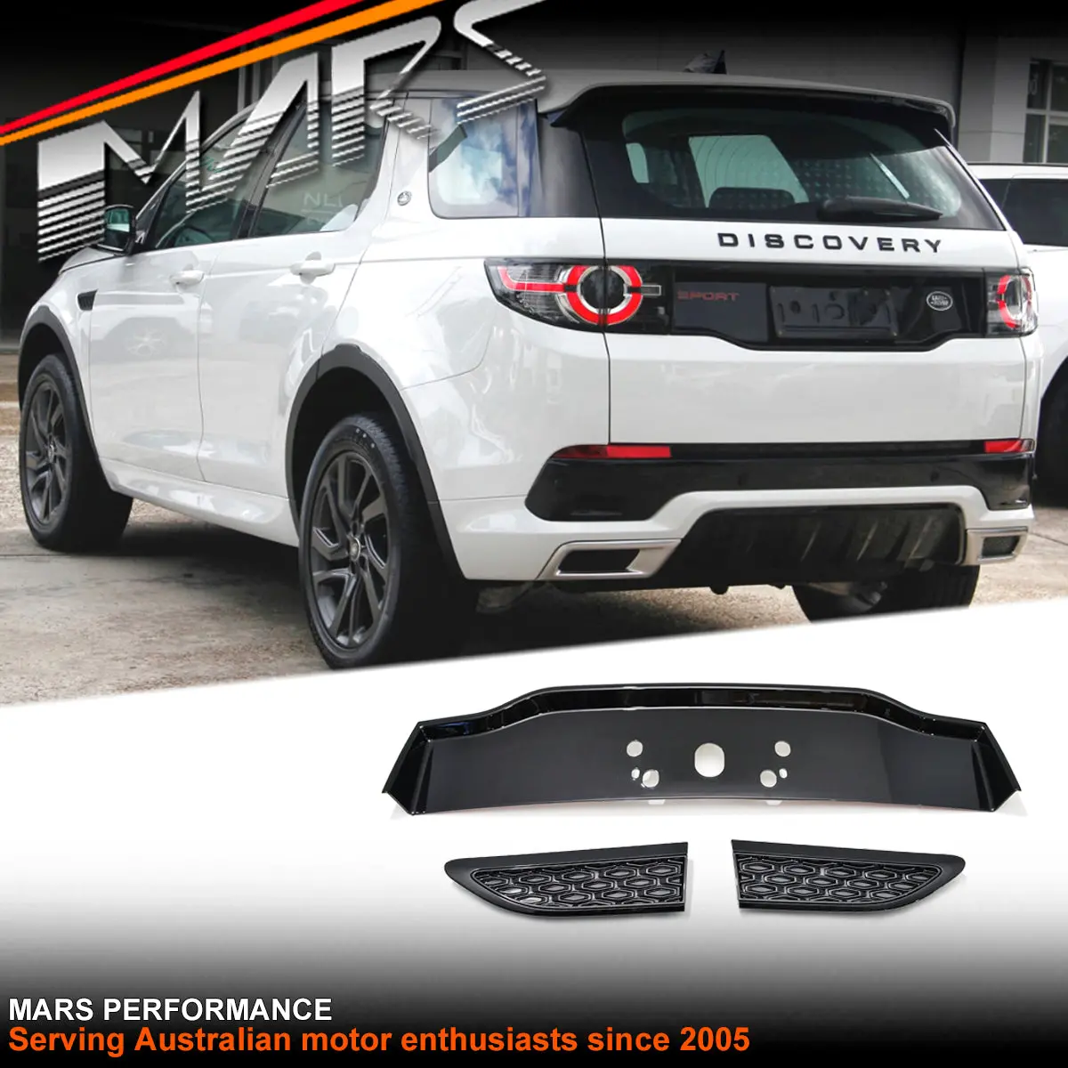 Gloss Black Dynamic Style Side Fender Vents & Number Plate Holder For Land Rover Discovery Sport L550 2015-2019 1