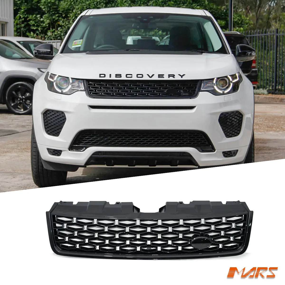 Gloss Black Dynamic Style Front Bumper Bar Grille Grill Bodykit For Land Rover Discovery Sport L550 2015-2019 1