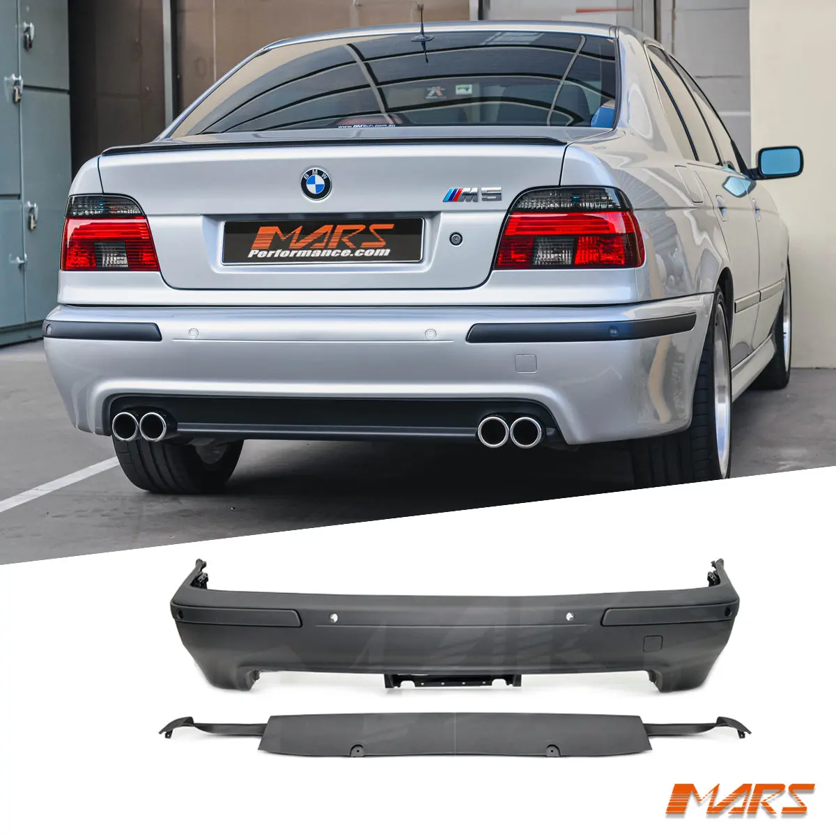 M5 Style Rear Bumper Bar Bodykit For Bmw 5-Series E39 Sedan With Twin Exhaust Outlet 1995-2003 1
