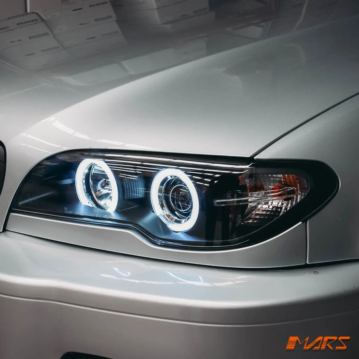 (Replace Stock Halogen Model) Ccfl Angel-Eyes Projector Head Lights For Bmw 3-Series E46 Lci Coupe & Convertible 2003-2005 1