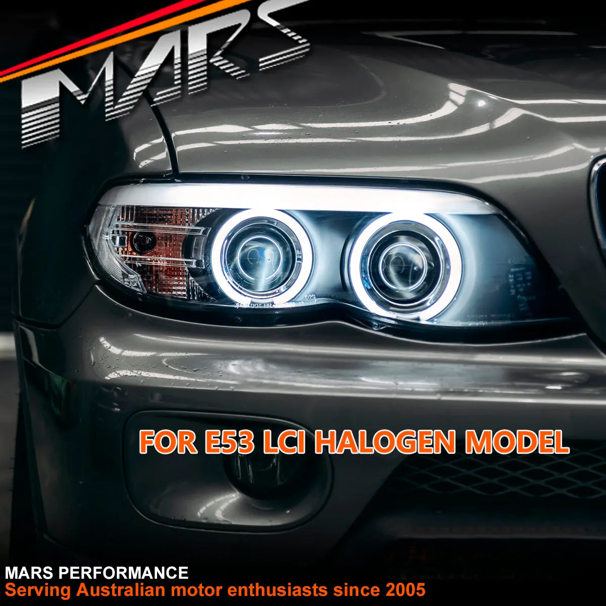 Black Ccfl Angel-Eyes Projector Head Lights For Bmw X5 E53 2004-2006 Lci Update, Halogen Model 1
