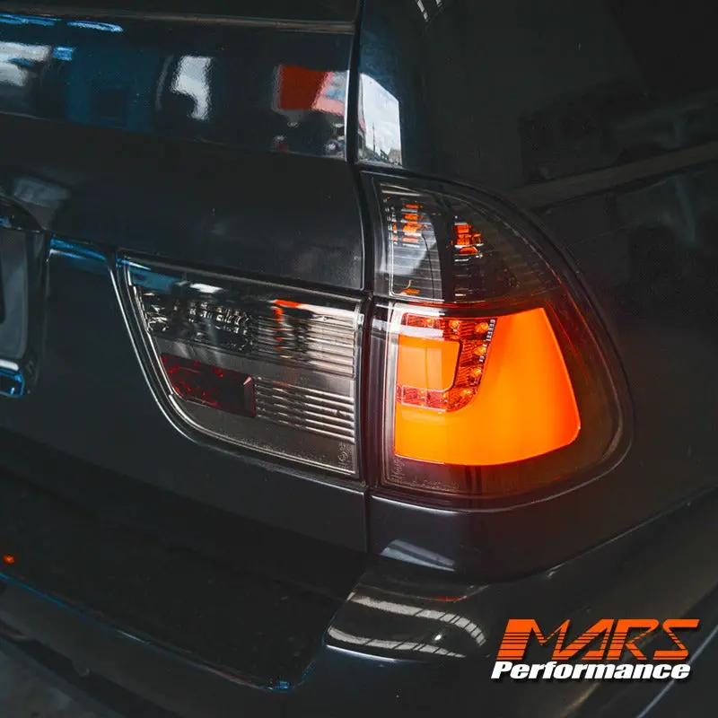 Smoked Black 3D Stripe Bar Led Tail Lights & Trunk Garnish For Bmw X5 E53 2000-2003 Pre Lci 1