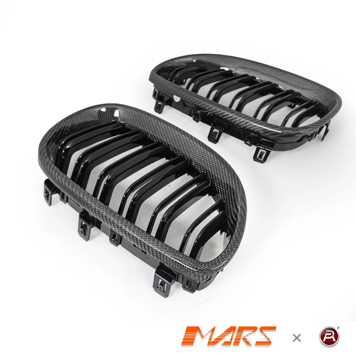 Carbon Fibre Front Kidney Grille Grill Bodykit For Bmw 5-Series E60 E61 & M5 2003-2009 1