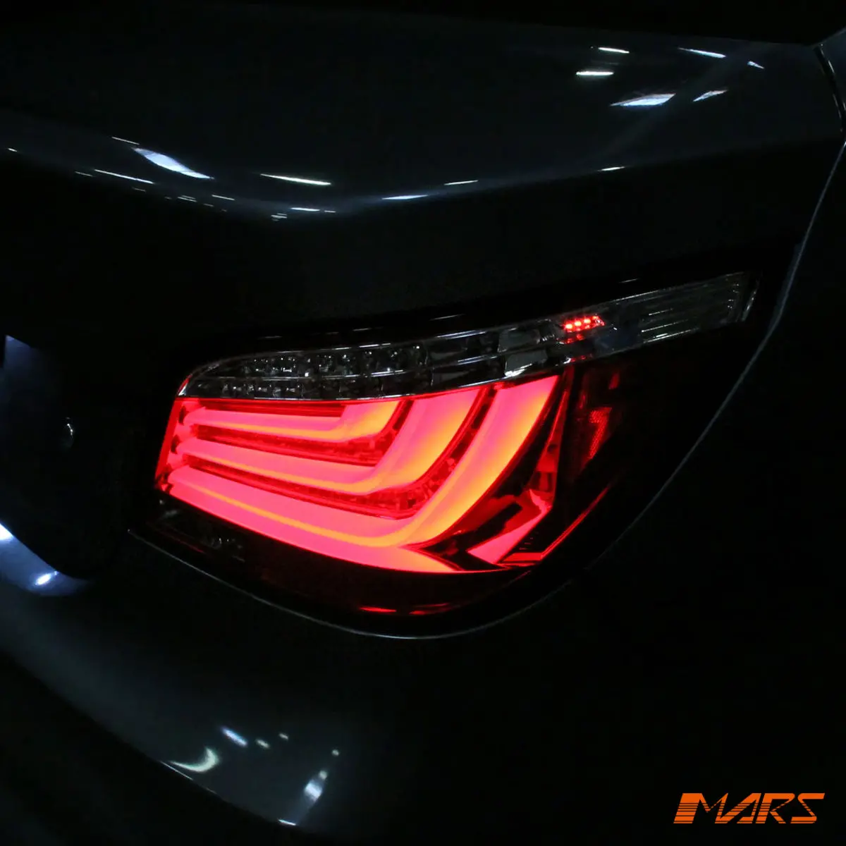 Clear Red 3D Stripe Bar Led Tail Lights For Bmw 5-Series E60 Lci Sedan 2008-2010 1