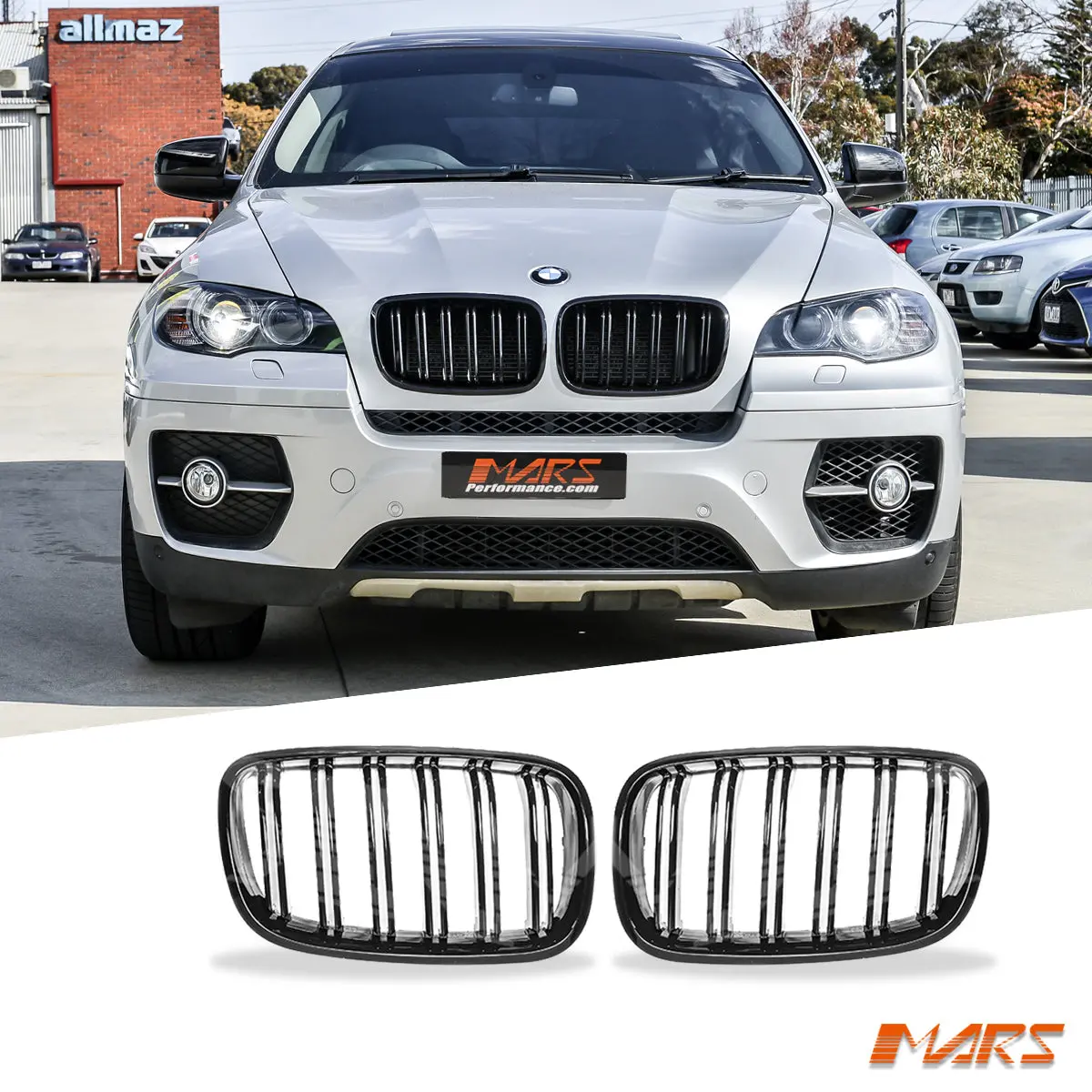 Gloss Black F86 X5m X6m Style Front Kidney Grille Grill Bodykit For Bmw X5 E70 & X6 E71 1