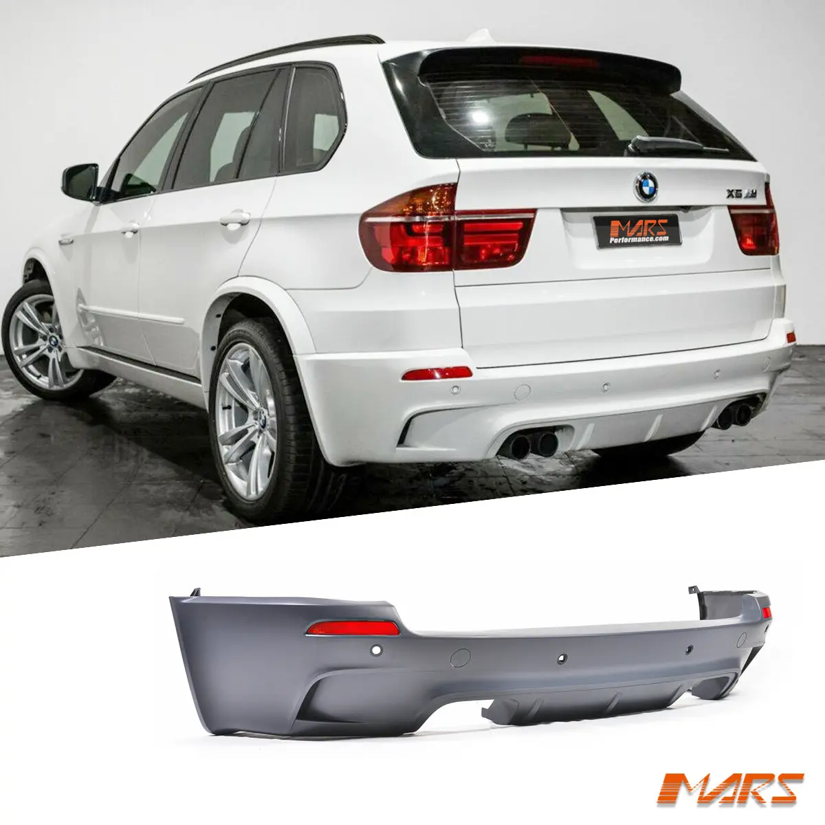 X5m Style Rear Bumper Bar Bodykit With Twin Exhaust Outlet For Bmw X5 E70 2007-2013 1