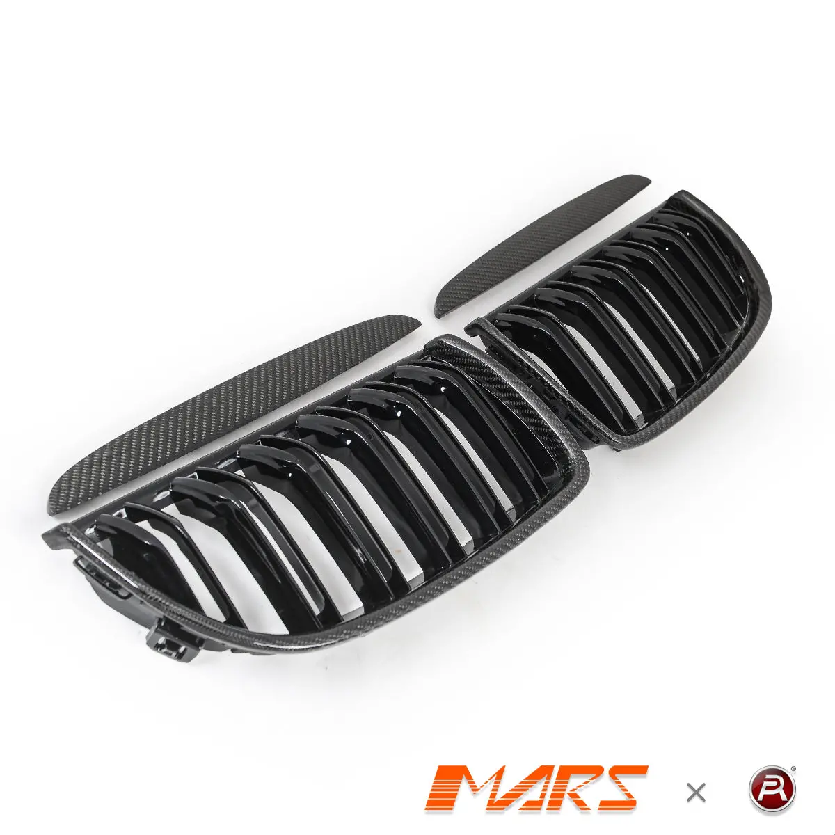 Carbon Fibre M4 Style Front Bumper Bar Kidney Grille Grill Bodykit For Bmw 3-Series E90 Sedan & E91 Wagon Pre Lci 2005-2008 1