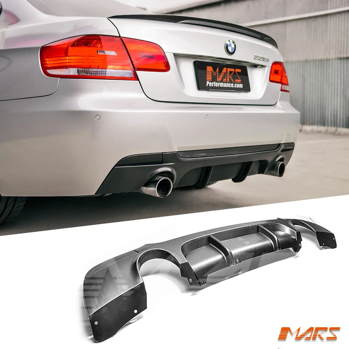 Matt Black M Performance Style Rear Bumper Bar Diffuser Bodykit For Bmw 3-Series 335I E92 Coupe & E93 Convertible 2006-2013 1