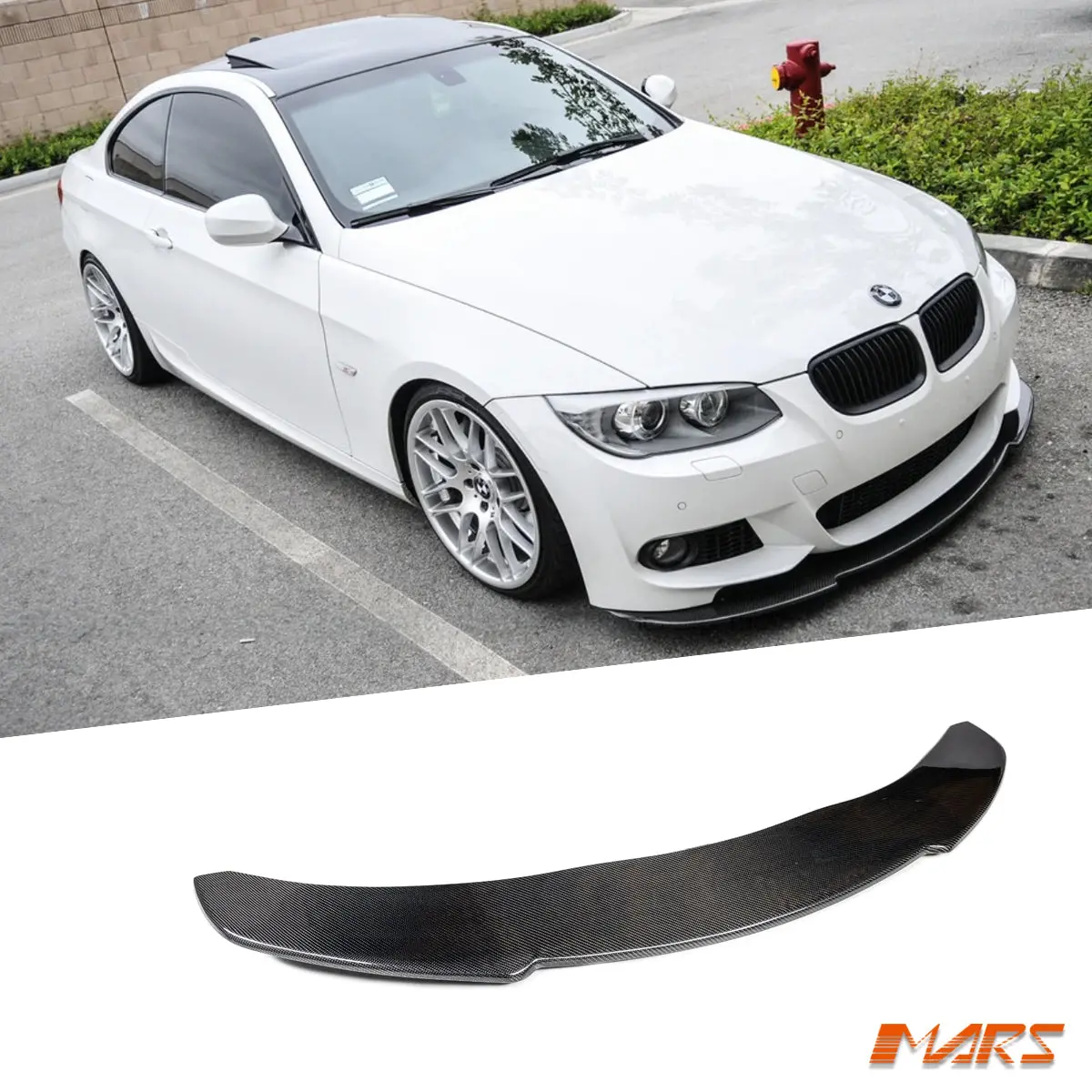 Flokraft Front Bumper Bar Carbon Fibre Lip Spoiler Bodykit For Bmw E92 E93 M Tech Sport 2006-2013 1