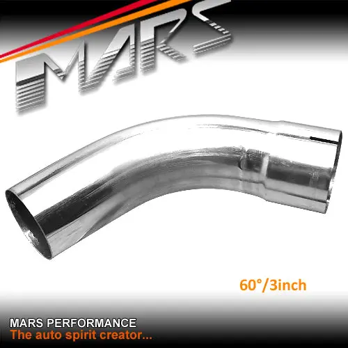 Mars 3 Inch 60 Degrees Mandrel Bend Polished Stainless Steel Pipe For Cat-Back Exhaust & Muffler Parts 1