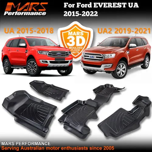 Tpe 3D Moulded Car Floor Mats For Ford Everest Ua Uaii 3 Rows 2015-2022 1