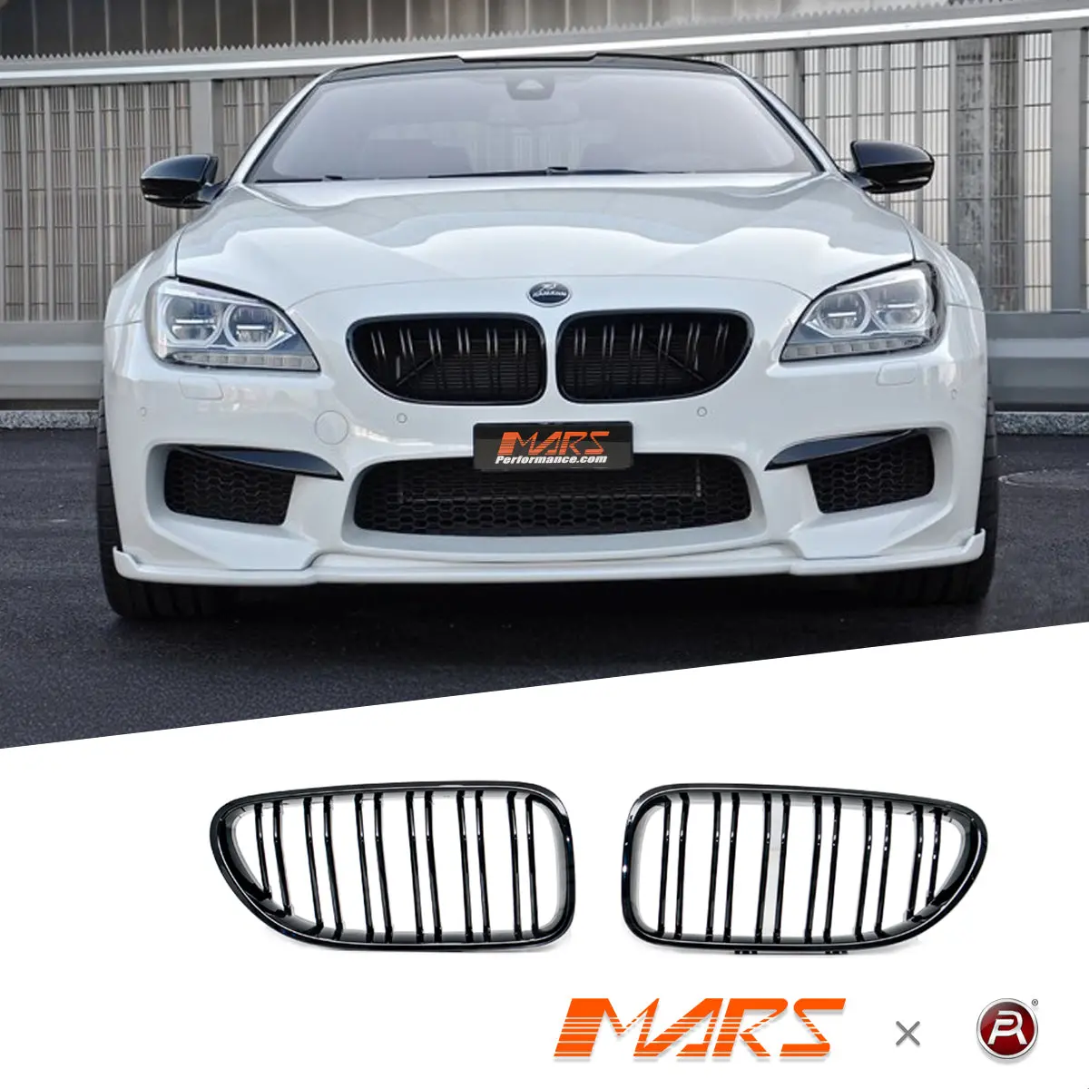 Gloss Black M6 Style Front Bumper Bar Grille Grill Bodykit For Bmw 6 Series F06 F12 F13 2011-2018 1