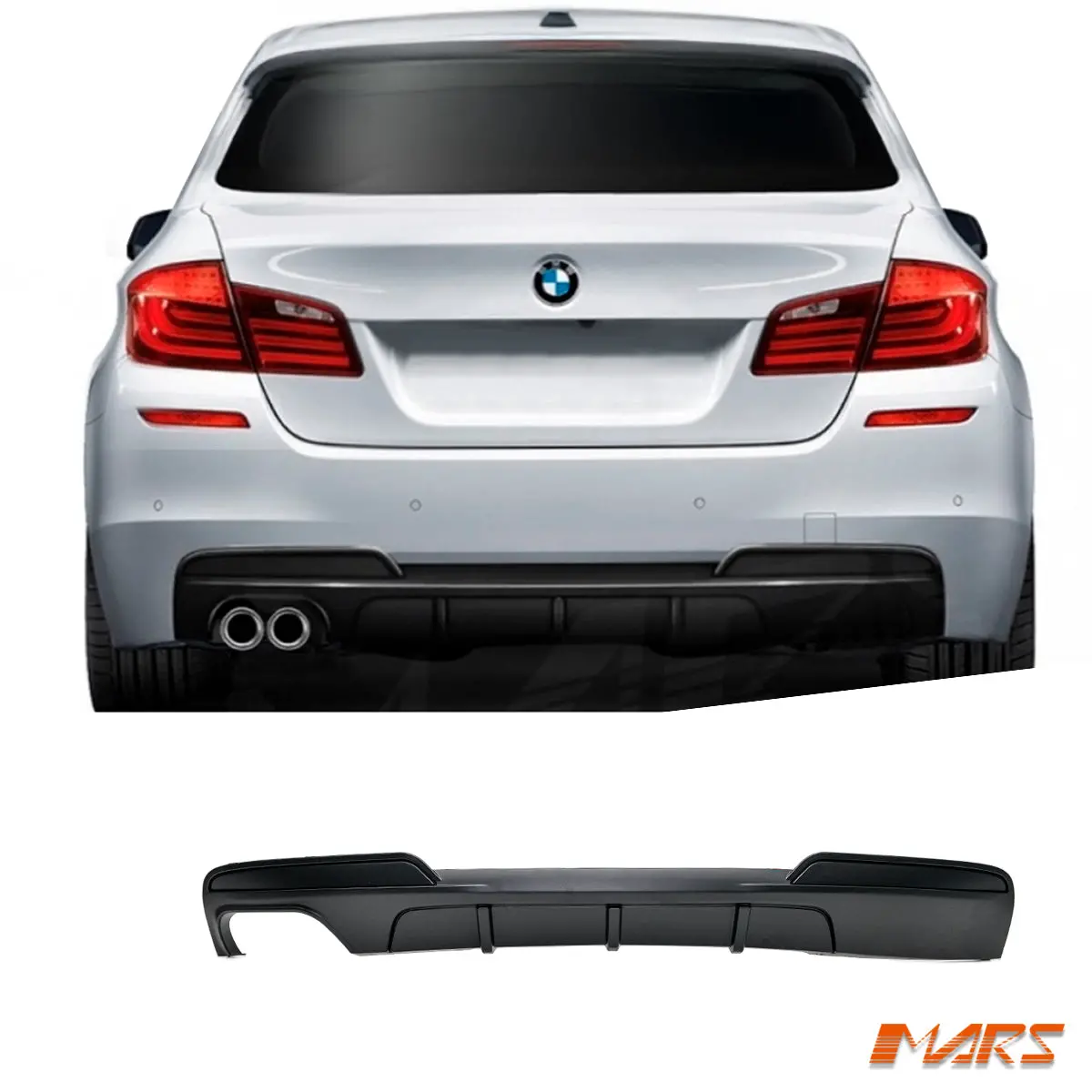 Performance Style Matt Black Rear Bumper Bar Diffuser Bodykit For Bmw 5-Series F10 F11 M Tech M Sport 2010-2016 1