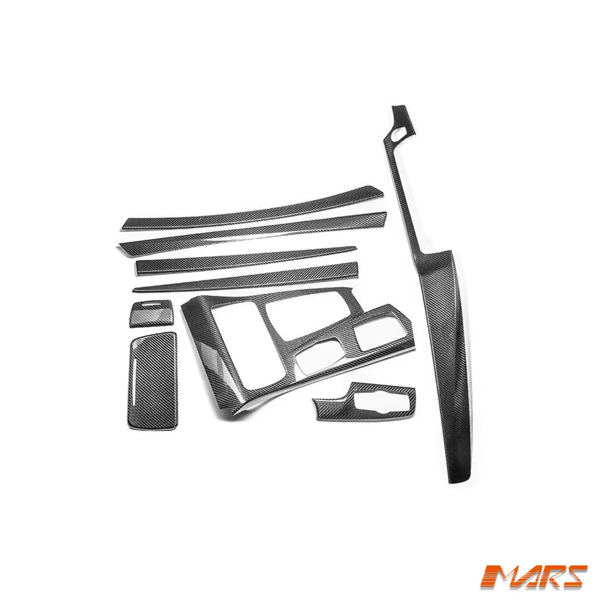 Flokraft Carbon Fibre Rhd Interior Dash Trim & Door Handle Covers For Bmw 5 Series F10 F11 Lci 2014-2016 1
