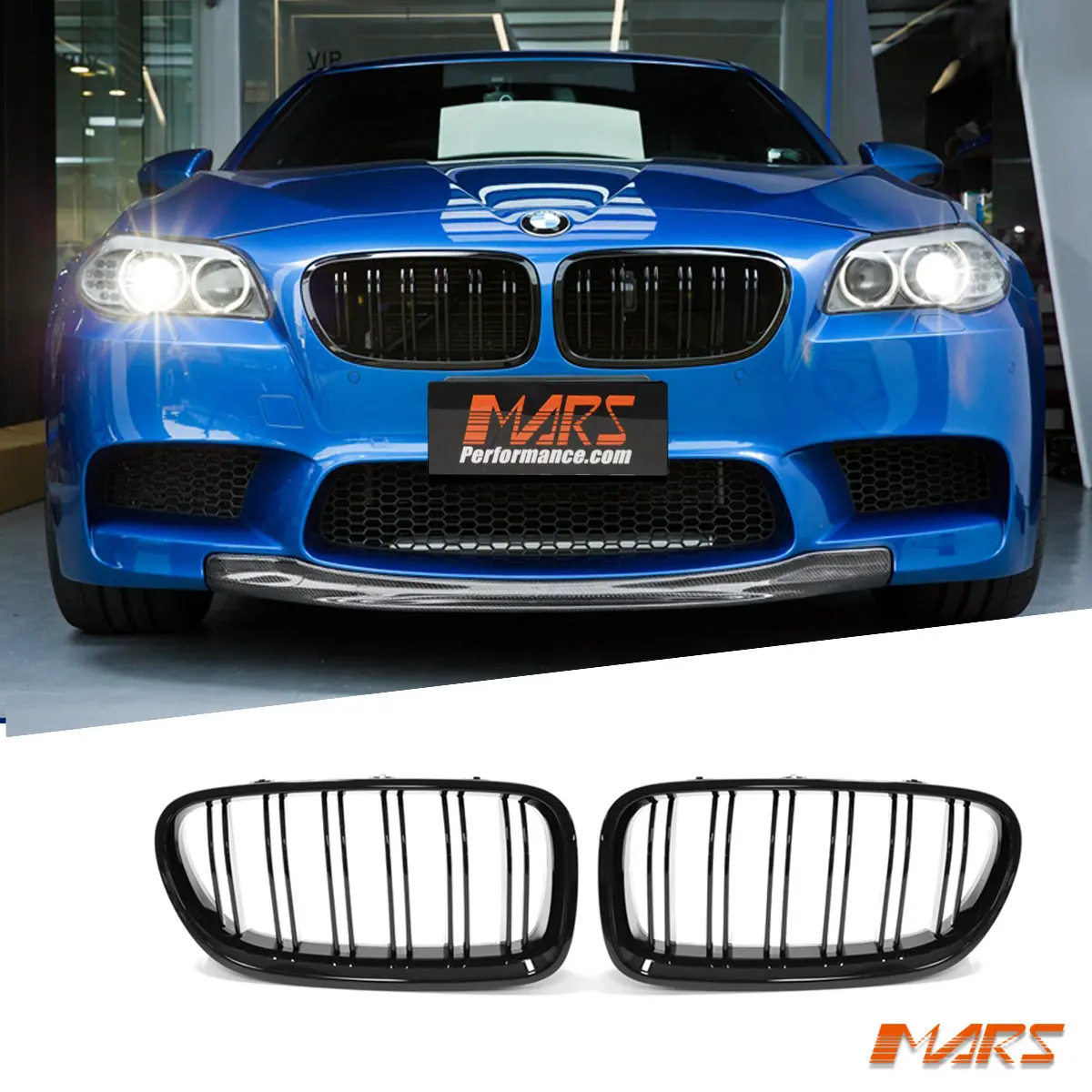 Gloss Black Front Bumper Bar Kidney Grille Grill Bodykit For Bmw 5 Series F10 F11 & M5 2010-2016 1