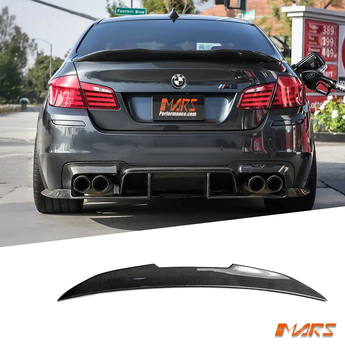 Psm Style Carbon Rear Trunk Lip Spoiler Wing Bodykit For Bmw F10 5-Series Sedan & M5 2010-2016 1