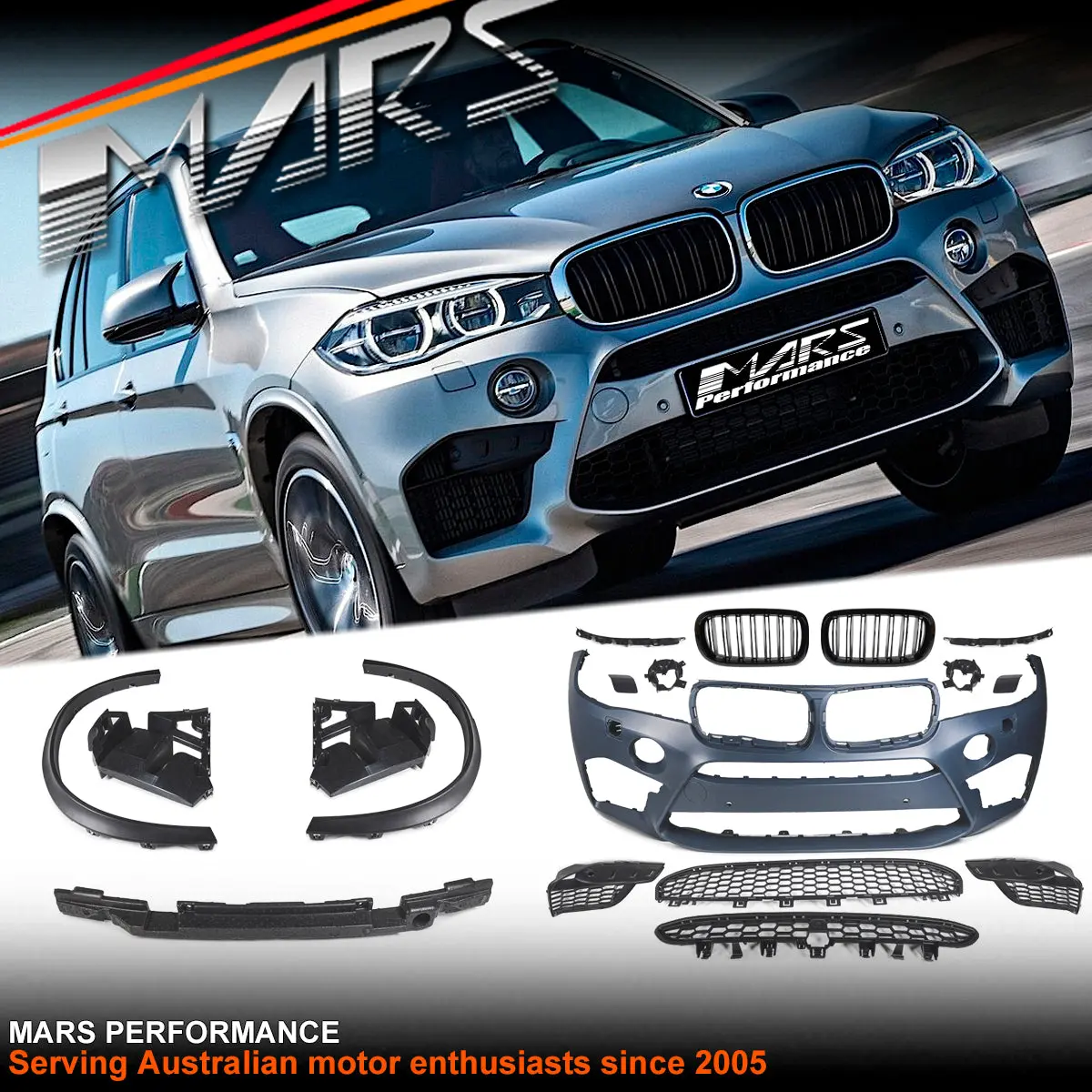 X5m Style Front Bumper Bar & Fender Trim Wheel Arch Bodykit For Bmw X5 F15 2013-2018 1