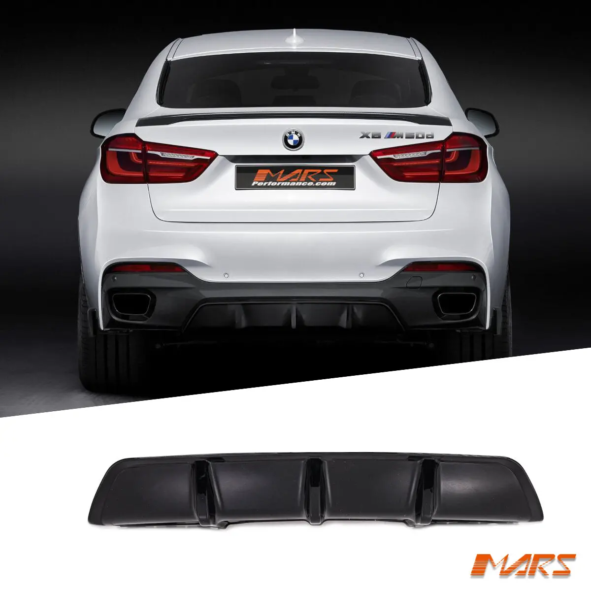 Gloss Black Performance Style Aero Dynamic Rear Bumper Bar Diffuser Spoiler Bodykit For Bmw F16 X6 M Sport 2014-2019 1