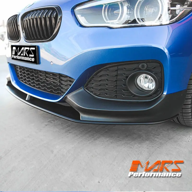 Matt Black Performance Front Bumper Bar Splitters & Lip Spoiler Bodykit For Bmw 1 Series F20 Lci M Sport 2015-2019 1