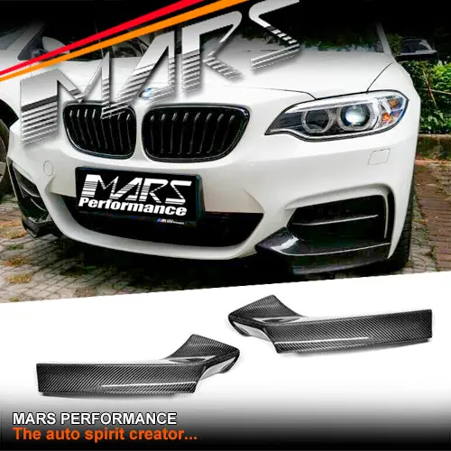 Performance Style Carbon Fibre Front Bumper Bar Splitters Lip Spoiler For Bmw F22 2-Series M Sports 1