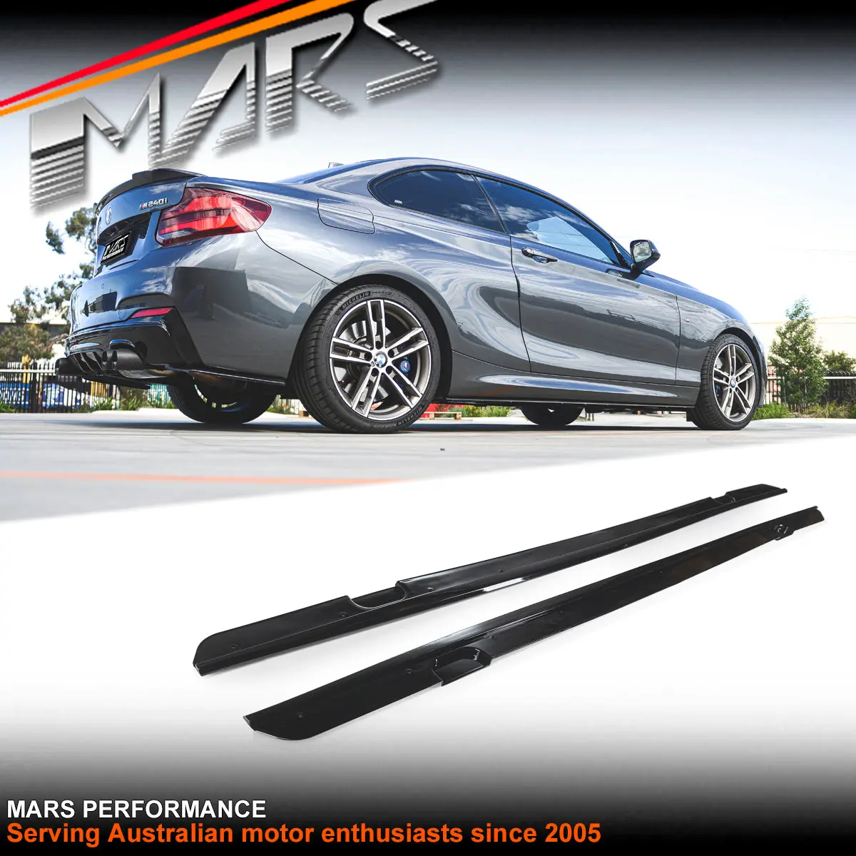 Gloss Black Performance Style Side Skirts Lip Spoiler Bodykit For Bmw 2-Series F22 F23 2014-2020 1