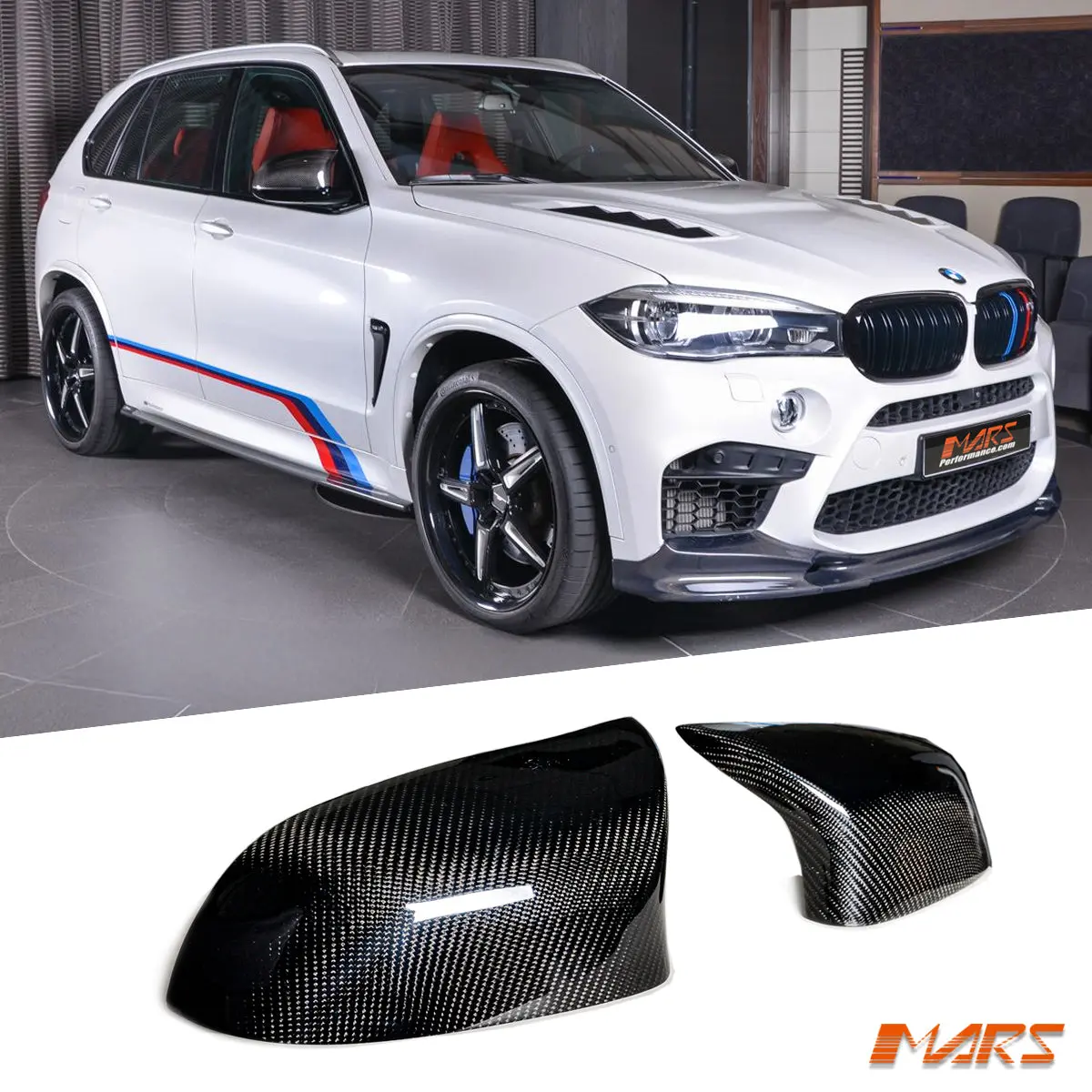 M Style Carbon Fibre Replacement Mirror Cap Covers Bodykit For Bmw F25 X3 F26 X4 F15 X5 F16 X6 1