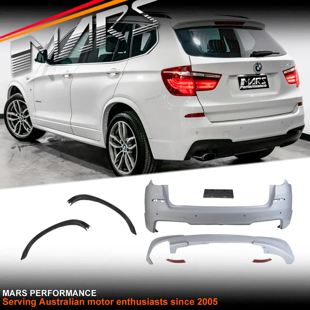 M Tech Sport Style Rear Bumper Bar & Wheel Arches Bodykits For Bmw X3 F25 2011-2018 1