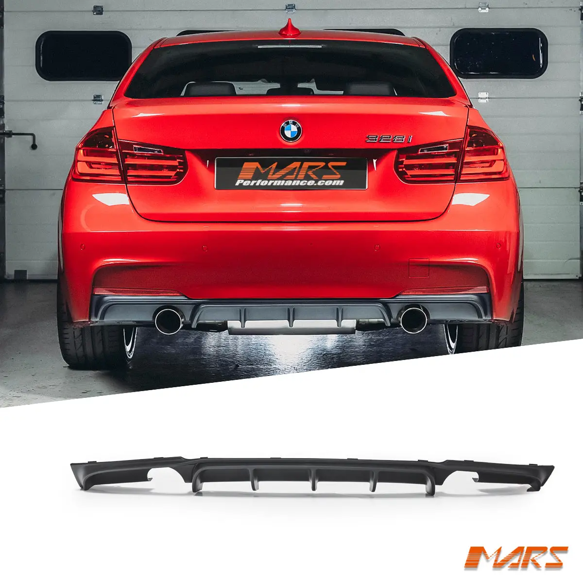 Matt Black Performance Rear Bumper Bar Twin Exhaust Outlet Diffuser Bodykit For Bmw 3-Series F30 F31 M Tech M Sports 335I 340I 2012-2018 1