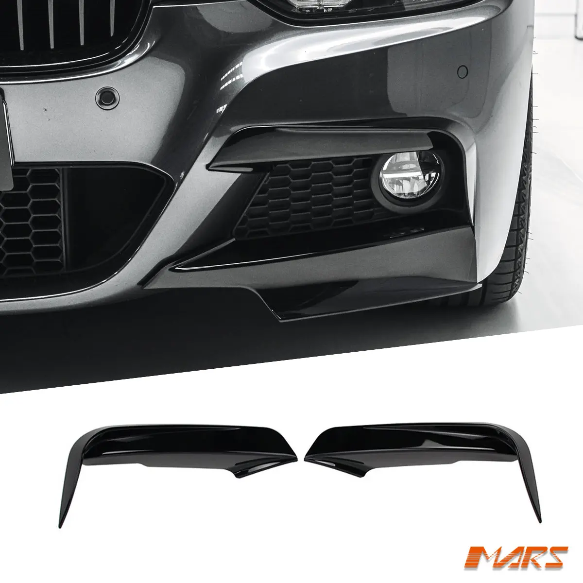 Gloss Black Upper Front Bumper Bar Splitters Spoiler Bodykit For Bmw 3-Series F30 F31 M Tech M Sport 2012-2018 1