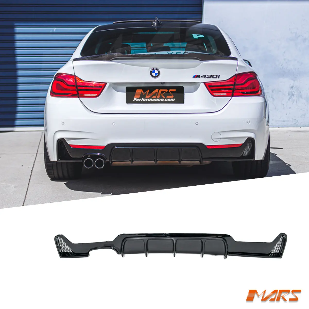 Gloss Black M Performance Style Rear Bumper Bar Diffuser Bodykit With Single Exhaust Outlet For Bmw 4 Series F32 F33 F36 M Sport 2013-2020 1