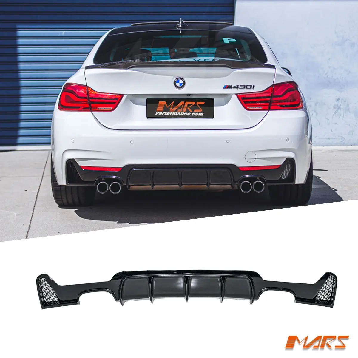 Gloss Black M Performance Style Rear Bumper Bar Diffuser Bodykit With Twin Exhaust Outlet For Bmw 4 Series F32 F33 F36 M Sport 2013-2020 1