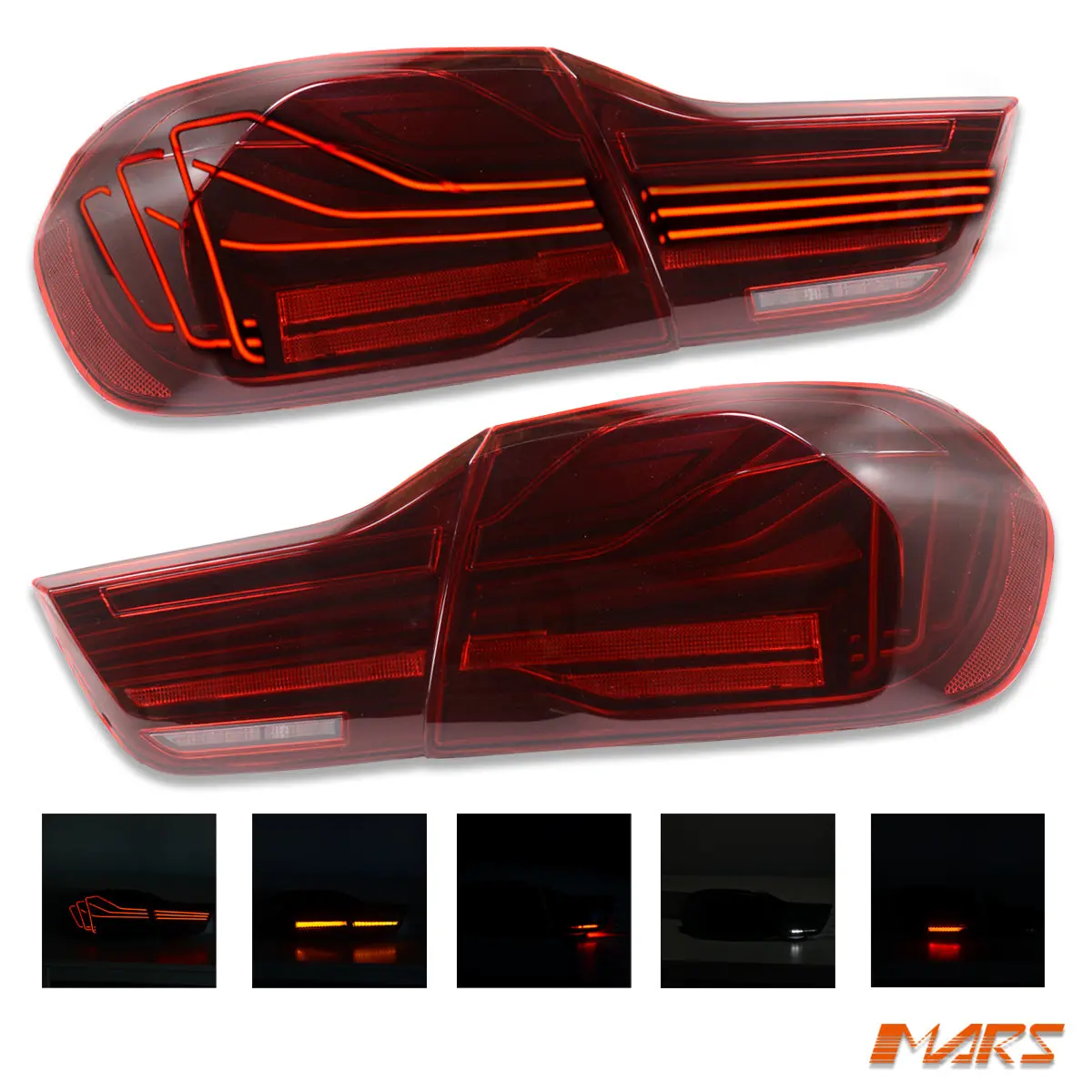 Red Clear Full Led Update Csl Laser Style Tail Lights With Sequential Indicators For Bmw 4-Series F32 F33 F36 & M4 F82 F83 1