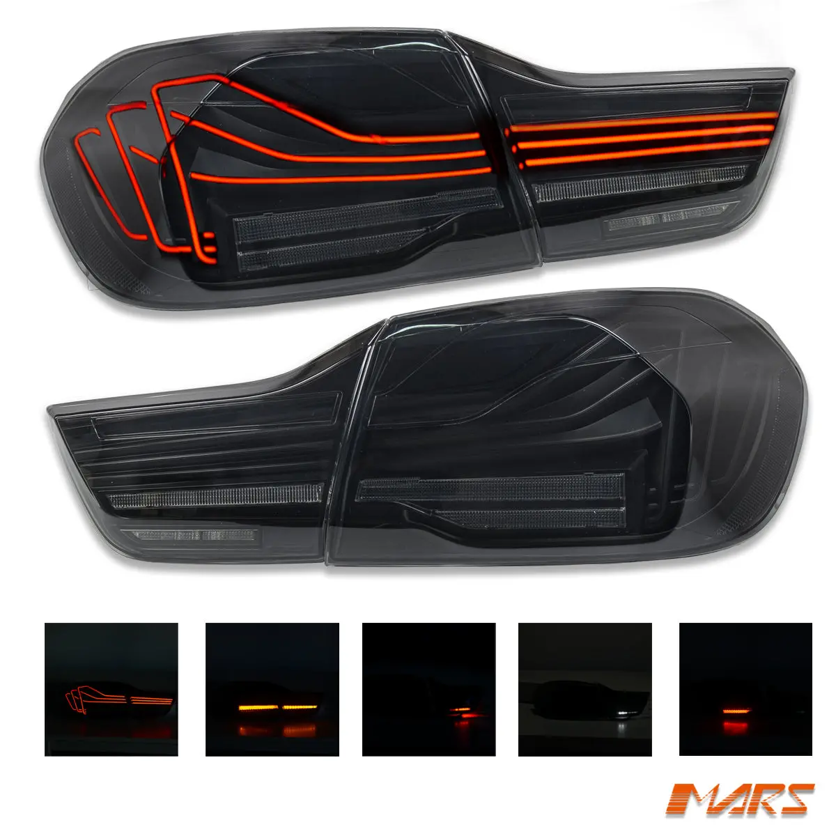 Smoked Full Led Update Csl Laser Style Tail Lights With Sequential Indicators For Bmw 4-Series F32 F33 F36 & M4 F82 F83 1