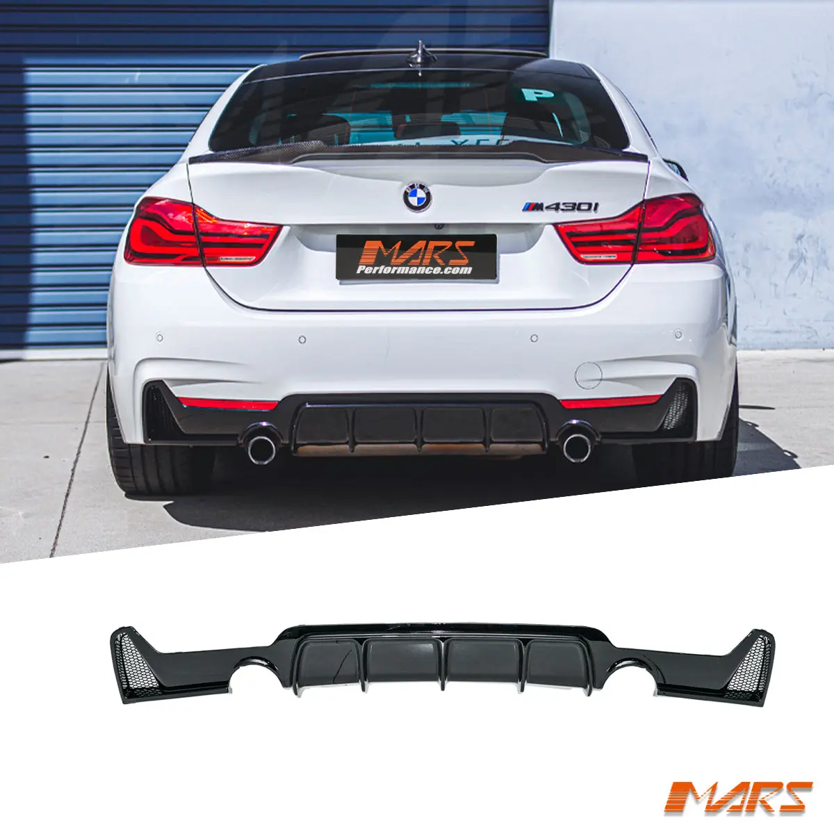 Gloss Black M Performance Style Rear Bumper Bar Diffuser Bodykit For Bmw 4 Series F32 F33 F36 435I 440I 2013-2020 1