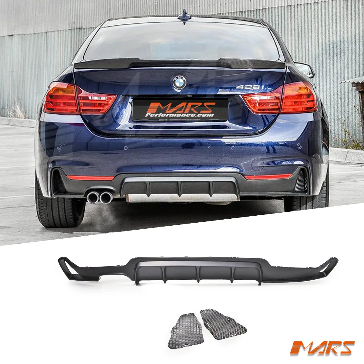 Matt Black M Performance Style Rear Bumper Bar Diffuser Lip Bodykit With Single Exhaust Outlet For Bmw 4 Series F32 F33 F36 M Sport 2013-2020 1
